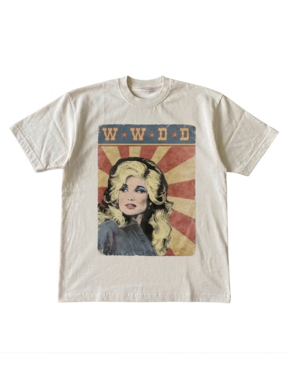 Gildan Dolly Graphic Tee - Cream with Retro Portrait